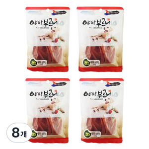 야아부르니 국내산 강아지 수제간식, 돼지귀슬라이스맛, 50g, 8개