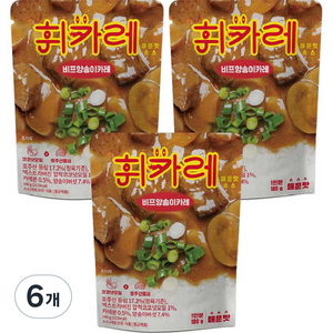 휘카레 비프양송이카레 매운맛, 180g, 6개