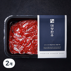 대정한우 국내산 한우 정육 불고기 2등급 (냉장), 300g, 2개