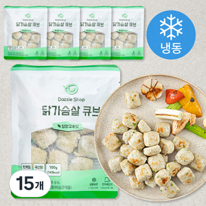 다즐샵 닭가슴살 큐브 청양고추맛 (냉동), 100g, 15개