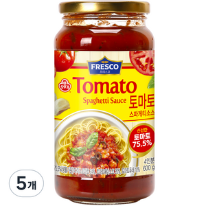 오뚜기 프레스코 토마토 스파게티소스, 600g, 5개