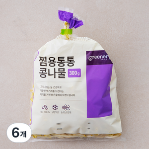 맑은물에 그리너리 찜용통통 콩나물, 300g, 6개