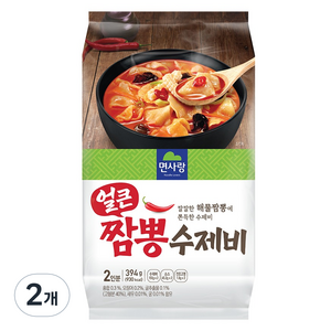 면사랑 2인용 얼큰 짬뽕 수제비, 394g, 2개