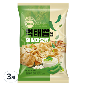 상일제과 먹태쌀칩 청양마요맛, 60g, 3개