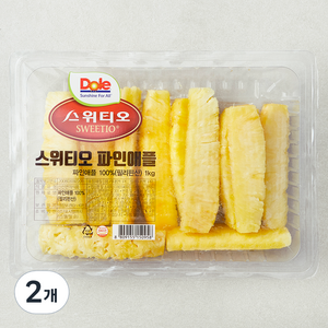 스위티오 파인애플, 1kg, 2개