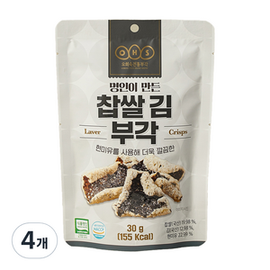 오희숙전통부각 찹쌀 김 부각, 30g, 4개