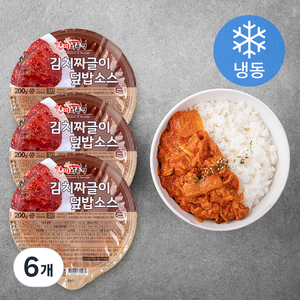 한끼의품격 김치 짜글이 덮밥소스 3팩 (냉동), 200g, 6개