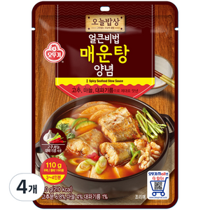 오뚜기 오늘밥상 얼큰비법 매운탕 양념, 110g, 4개