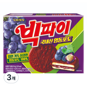 빅파이 영동포도 과자파이 중, 216g, 3개