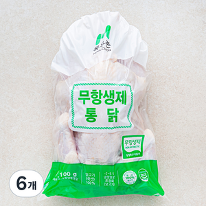 목우촌 무항생제 인증 통닭 (냉장), 1.1kg, 6개