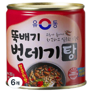 유동 뚝배기 번데기탕 얼큰한맛, 280g, 6개