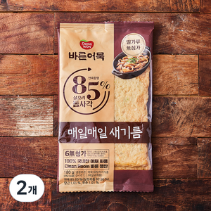 바른어묵 85% 실꼬리돔사각 어묵, 180g, 2개