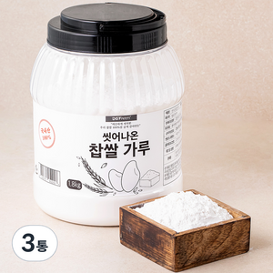 씻어나온 국내산 찹쌀 가루, 1.8kg, 3통