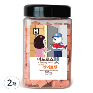 마도로스펫 반려동물 소프트 연어트릿, 홍연어, 100g, 2개