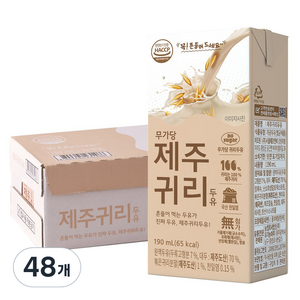 유기농마루 무가당 제주귀리두유, 48개, 190ml