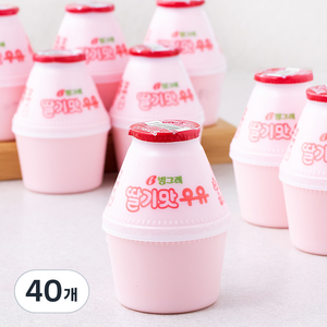 빙그레 딸기맛 우유, 240ml, 40개