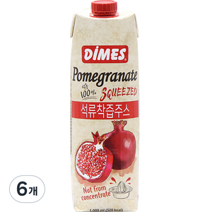 디메스 석류착즙주스, 1L, 6개