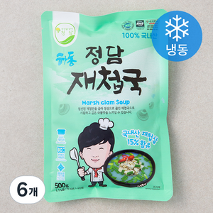 정담 재첩국 (냉동), 500g, 6개