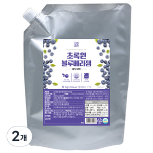 초록원 블루베리잼 파우치형, 1kg, 2개