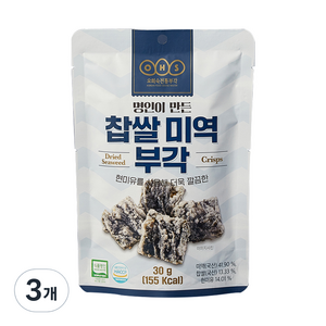 오희숙전통부각 찹쌀 미역 부각, 30g, 3개