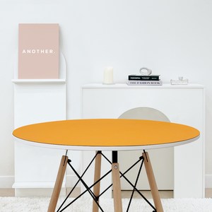 어나더 가죽식탁보 방수 원형, 오렌지 + 라이트브라운, 지름 80cm, 1개