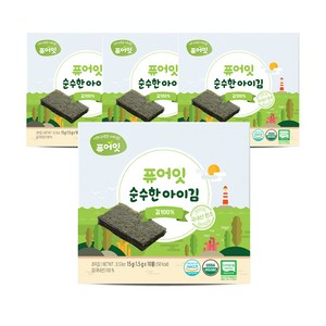 퓨어잇 순수한 아이김 김 100%, 김, 15g, 4개