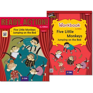 READY ACTION! 2nd Edition Level 1 : Five Little Monkeys Jumping on the Bed Drama Book + Workbook + Free APP 세트, Ready Action 1: Five Little .., Arin Yoon(저),A*List, A*List