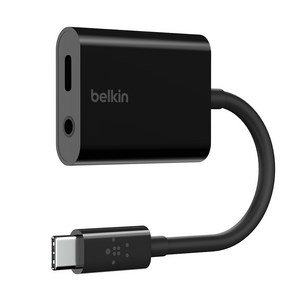 벨킨 락스타 3.5mm 오디오 USB C 충전 어댑터 NPA004btBK, 블랙, 1개