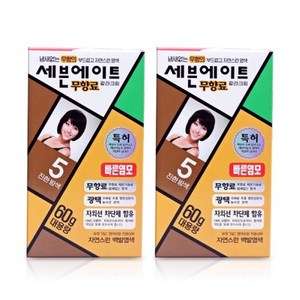 세븐에이트 칼라크림 염모제 60g, 5호 진한 밤색, 2개