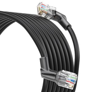 벤션 360도 회전 꺽임형 CAT6A OFC 코어 초고속 기가 랜선, 블랙, 1개, 3m