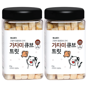 뽀시래기 고양이 동결건조 간식 큐브 트릿, 가자미, 65g, 2개