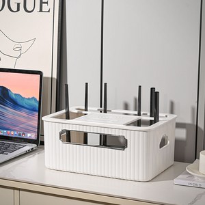 소하임 공유기 셋톱박스 정리함 1단, 화이트, 1개