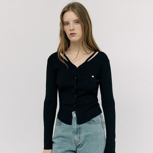 로라로라 여성용 CUT OUT SLIM FIT KNIT CARDIGAN