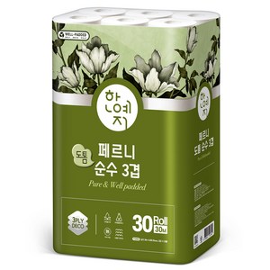 한예지 페르니 도톰 순수 3겹 고급롤화장지, 30m, 30롤, 1개