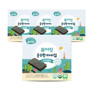 퓨어잇 순수한 아이김 김 앤 천일염, 김, 20g, 4개