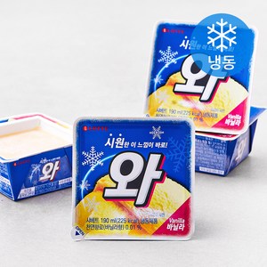 롯데웰푸드 와 바닐라 아이스크림 (냉동), 190ml, 4개