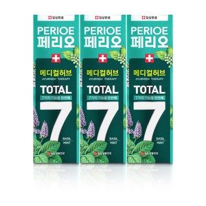 토탈7 아유르베다 메디컬허브 치약 바질민트, 100g, 3개