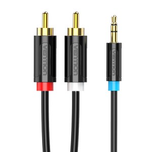 벤션 순동 3.5mm 스테레오 2 RCA 오디오 케이블 8m, 블랙, BCLBK