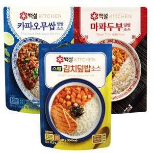 백설 덮밥소스세트(마파두부덮밥+스팸김치덮밥+카카오무쌉덮밥), 1세트, 460g