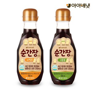 [아이배냇] 베베 이유식 순간장 2종 190ml x 2개, 순간장소스(국물용)1개+(비빔용)1개, 1세트