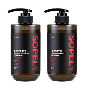 쏘펠 엑스퍼트12 여성맞춤 프리미엄 탈모샴푸, 2개, 500ml