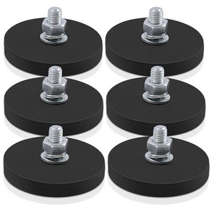 고무 코팅 네오디뮴 자석 43MM 30파운드, black, 6개