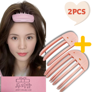 루비담 3초완성 헤어 뿌리 볼륨클립 베이비핑크, 1세트, 3날+6날 2PCS