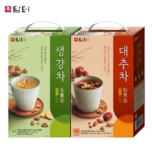 담터 생강차플러스 50T +대추차플러스 50T, 2개, 15g