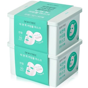 듀이트리 마스크팩 카밍풀 30매/60매픽앤퀵뽑아쓰는 마스크 수분팩 1일 1팩, 30개입, 2개