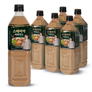 맥널티 대용량 제로슈가 스테비아 믹스커피 음료, 1L, 6개