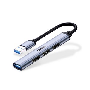 베이식스 4포트 USB 3.0 2.0 허브 무전원 멀티포트 BU4A, 1개