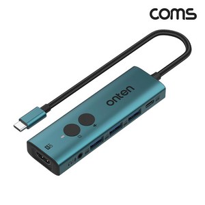 FW098 Coms C타입 멀티허브 USB3.0 + PD3.0 +HDMI 4K + 3.5mm 모니터 on off + 음소거 기능, 1개