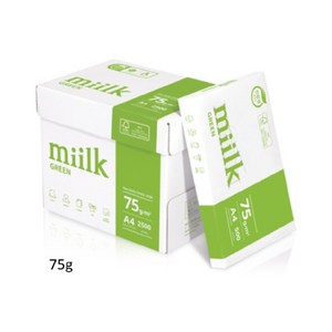 miilk 그린 복사용지 75g, 5000개, A4