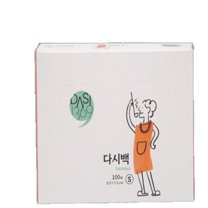 다시백 (소) 100매 l 티백 차거름망 국물팩 지퍼백, 1개